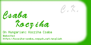 csaba kocziha business card